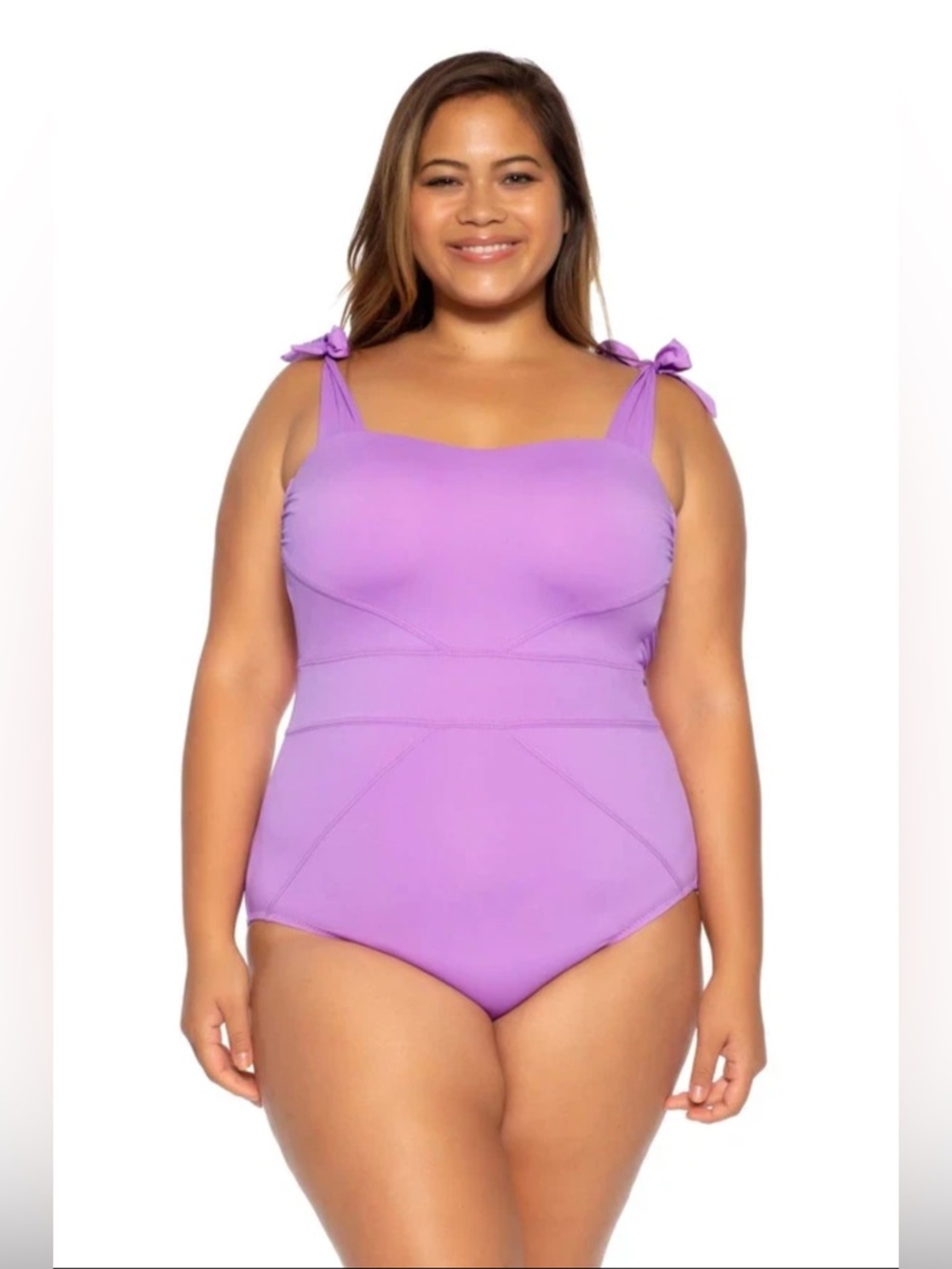 BECCA ETC Lili Plus Size Color Code One Piece Swimsuit, US 1X (16-18) NWT